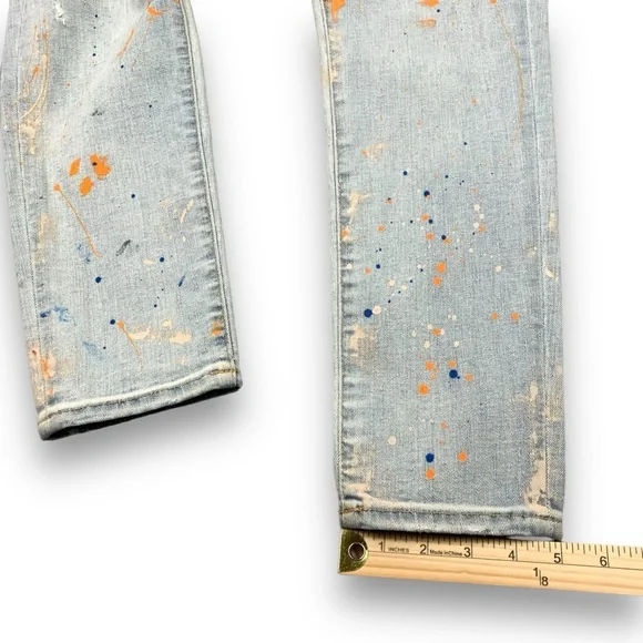 Polo Ralph Lauren Jeans Size 29 Tompkins Skinny Crop Blue Wash Kennedy Painted - Picture 16 of 16